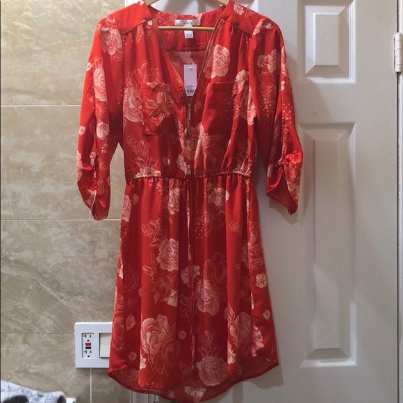 red floral pattern maxi dress - Picture 4 of 8